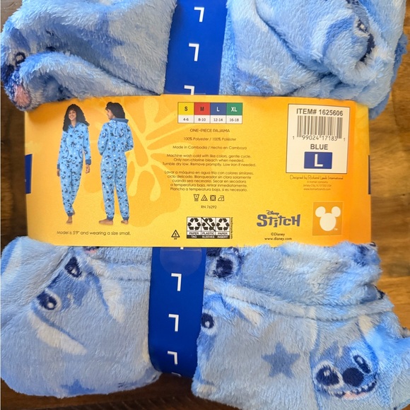 Disney Stitch One-Piece Pajama size Large - Picture 2 of 5